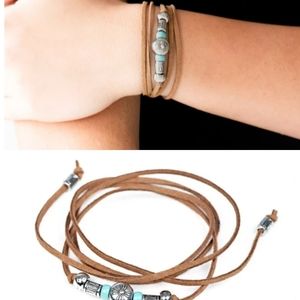 Turquoise and silver wrap bracelet